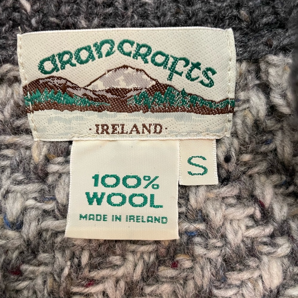 Aran Crafts Women’s Ireland 100% wool zip sweater cardigan size small - Picture 5 of 11